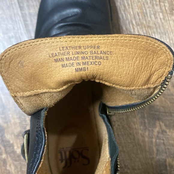 SOFFT BROOKDALE MOTO ANKLE BOOTIE IN BLACK SOFT SLOUCHED FULL GRAIN LEATHER - Picture 13 of 14